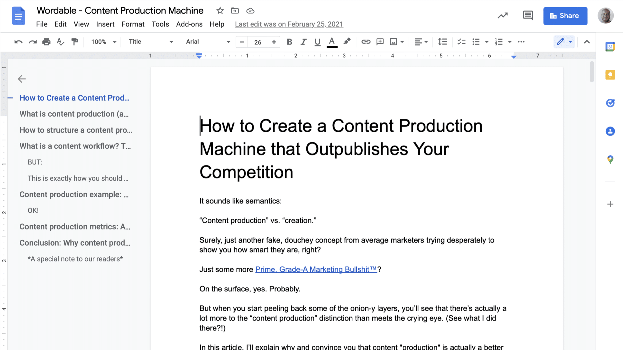 Write in Google Docs